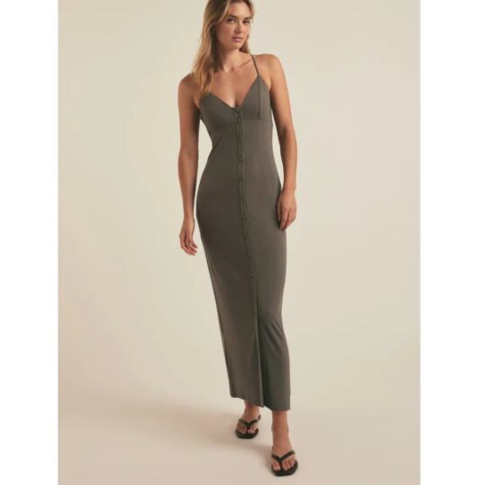 “Into You” Khaki Button Maxi Dress